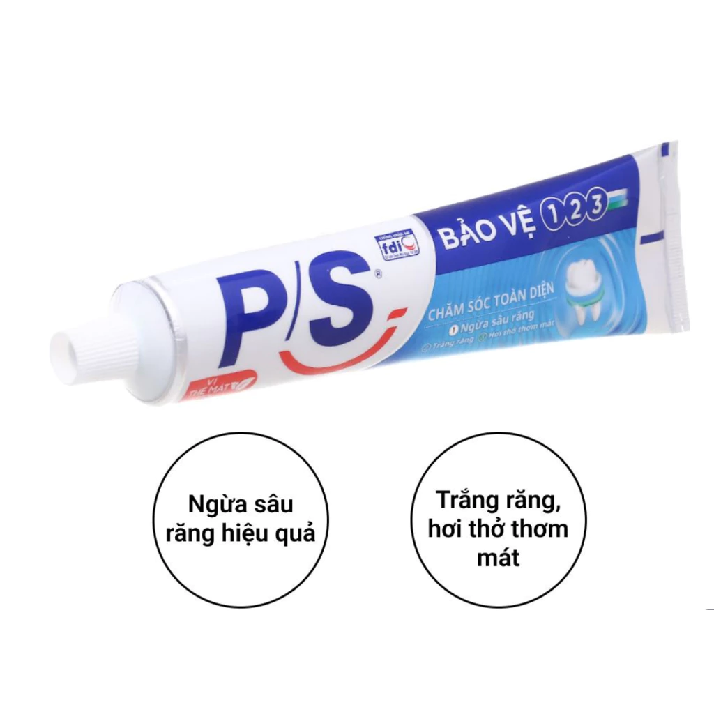 [VN-Lớn 230G] Kem Đánh Răng KĐR PS 123 Xanh Dương Chăm Sóc Toàn Diện Ngừa Sâu Răng Thơm Trắng Răng Vị Bạc Hà The Mát - 2