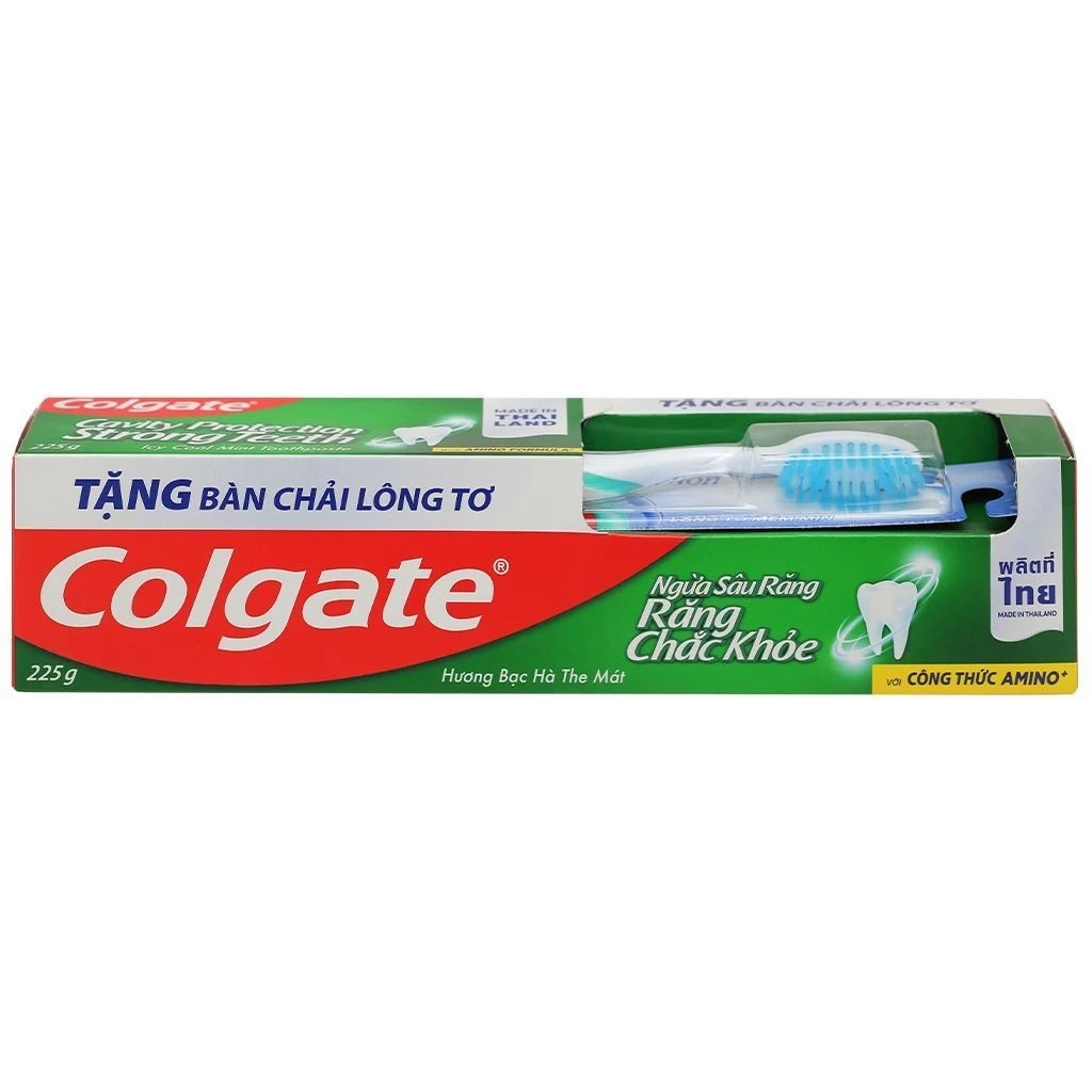 Kem Đánh Răng Ngừa Sâu Răng Colgate 225Gr + Tặng Bàn Chải Đánh Răng