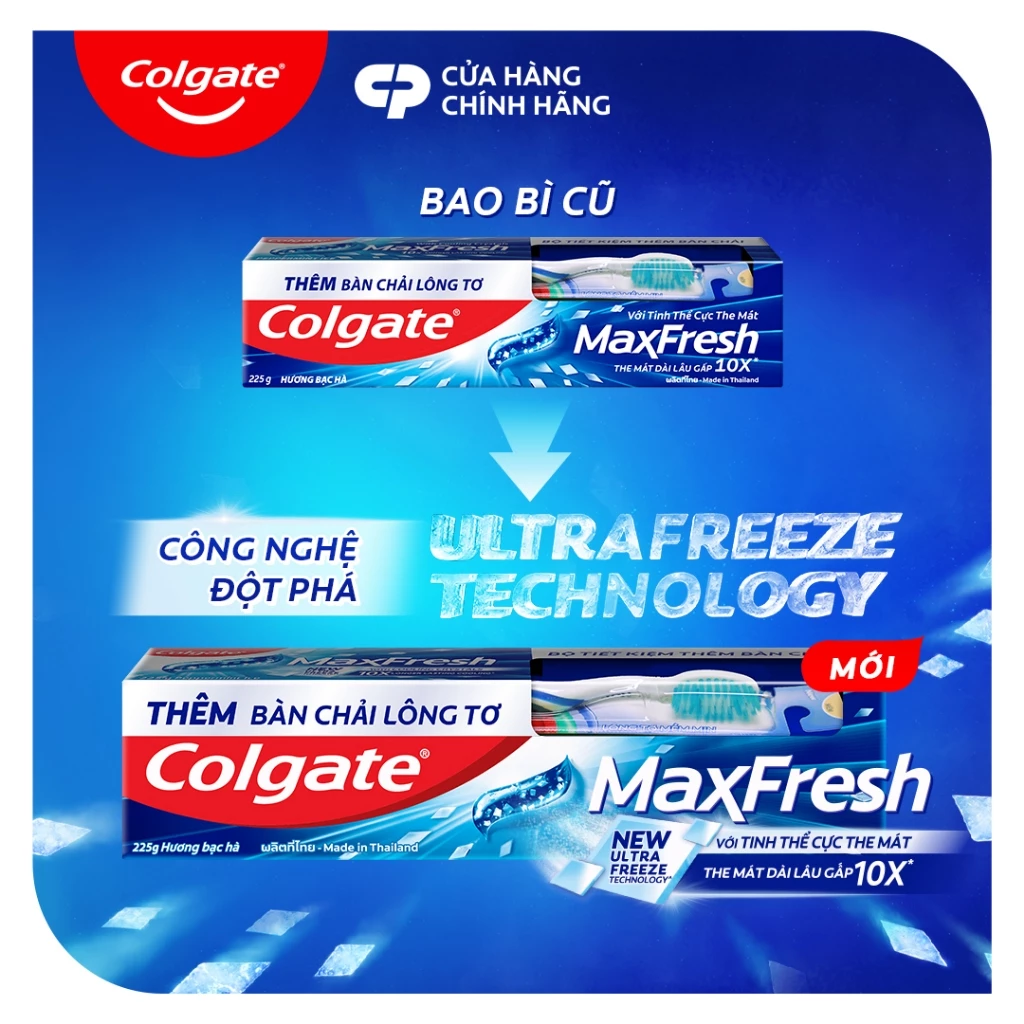 Bộ 4 Kem đánh răng Colgate Maxfresh bạc hà the mát 225g/tuýp tặng bàn chải đánh răng lông mềm - 3
