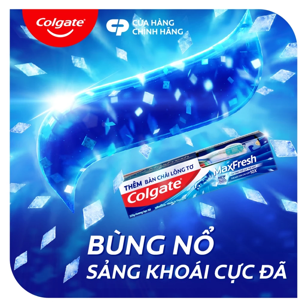 Bộ 4 Kem đánh răng Colgate Maxfresh bạc hà the mát 225g/tuýp tặng bàn chải đánh răng lông mềm - 6