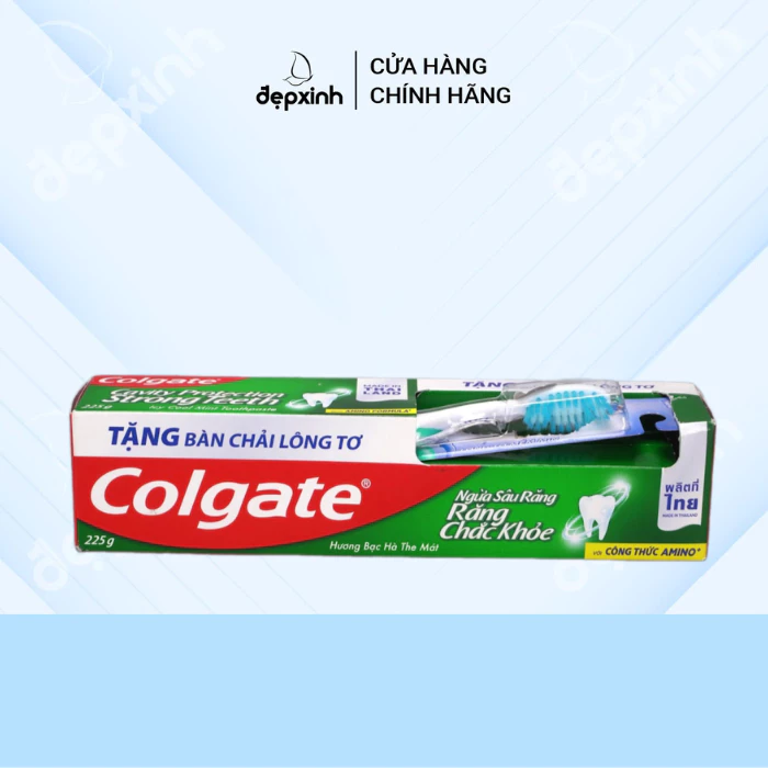 Kem đánh răng Colgate ngừa sâu răng răng chắc khỏe 225g/tuýp - Tặng bàn chải