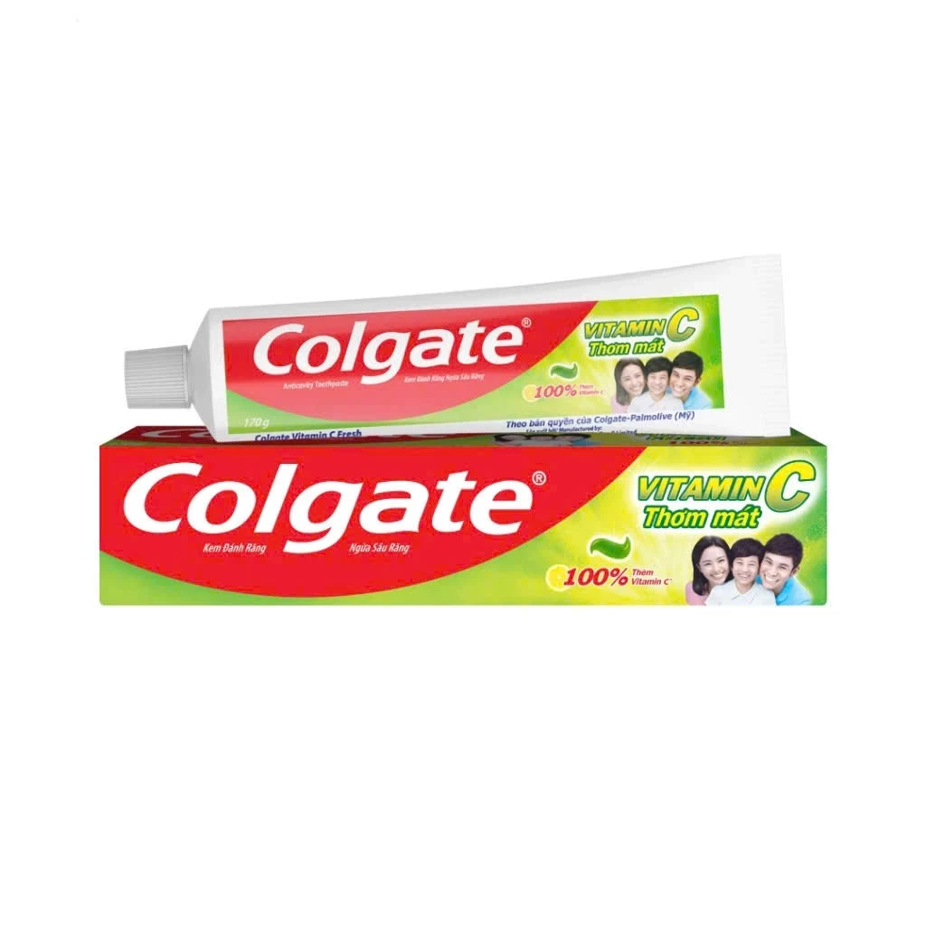 Kem Đánh Răng Colgate Vitamin C 90g/170g Hỗ Trợ Ngừa Sâu Răng, Giúp Răng Chắc Khỏe, Hơi Thở Thơm Mát