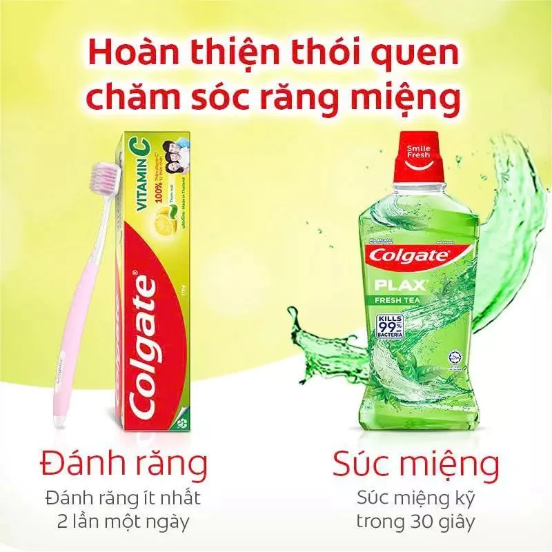 Kem Đánh Răng Colgate Vitamin C 90g/170g Hỗ Trợ Ngừa Sâu Răng, Giúp Răng Chắc Khỏe, Hơi Thở Thơm Mát - 2