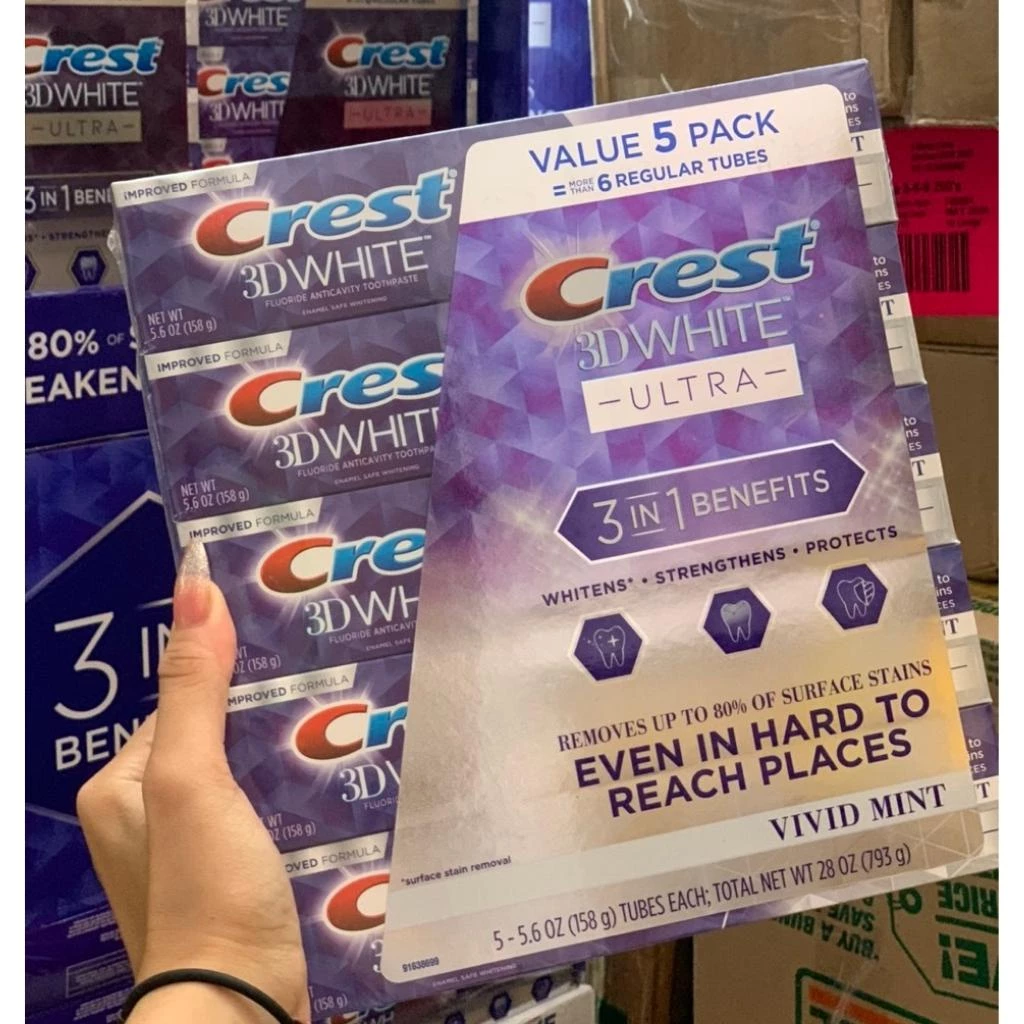 Kem Đánh Răng Siêu Trắng Răng Crest 3D White - Crest Pro Heal - Crest Cavity - Crest Brilliance... Chính Hãng Mỹ - 2