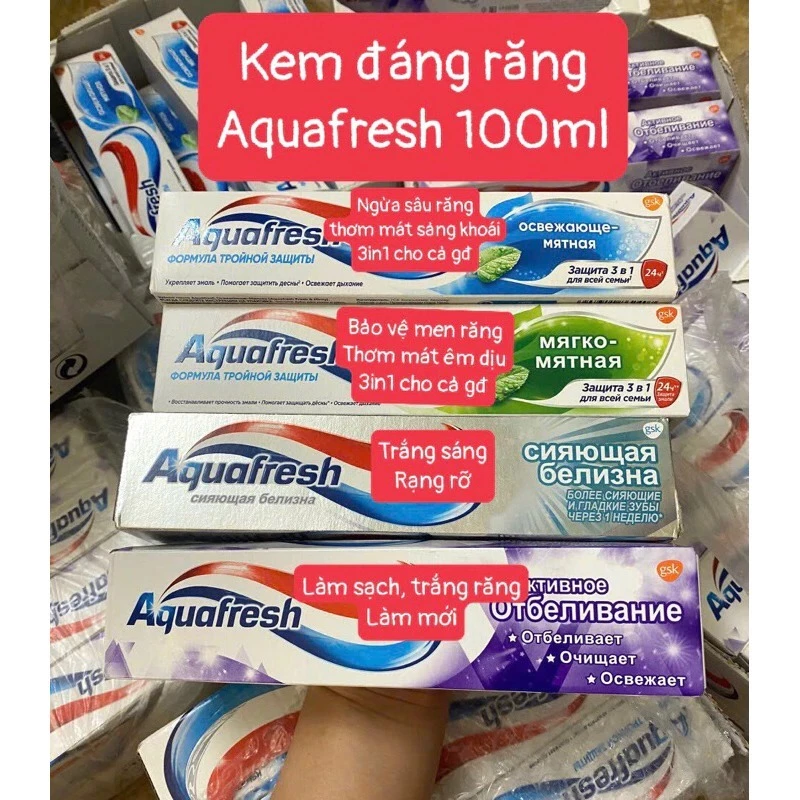 Kem đánh răng Aquafresh nội địa Nga 100ml trắng răng, thơm miệng, sạch khuẩn - 6