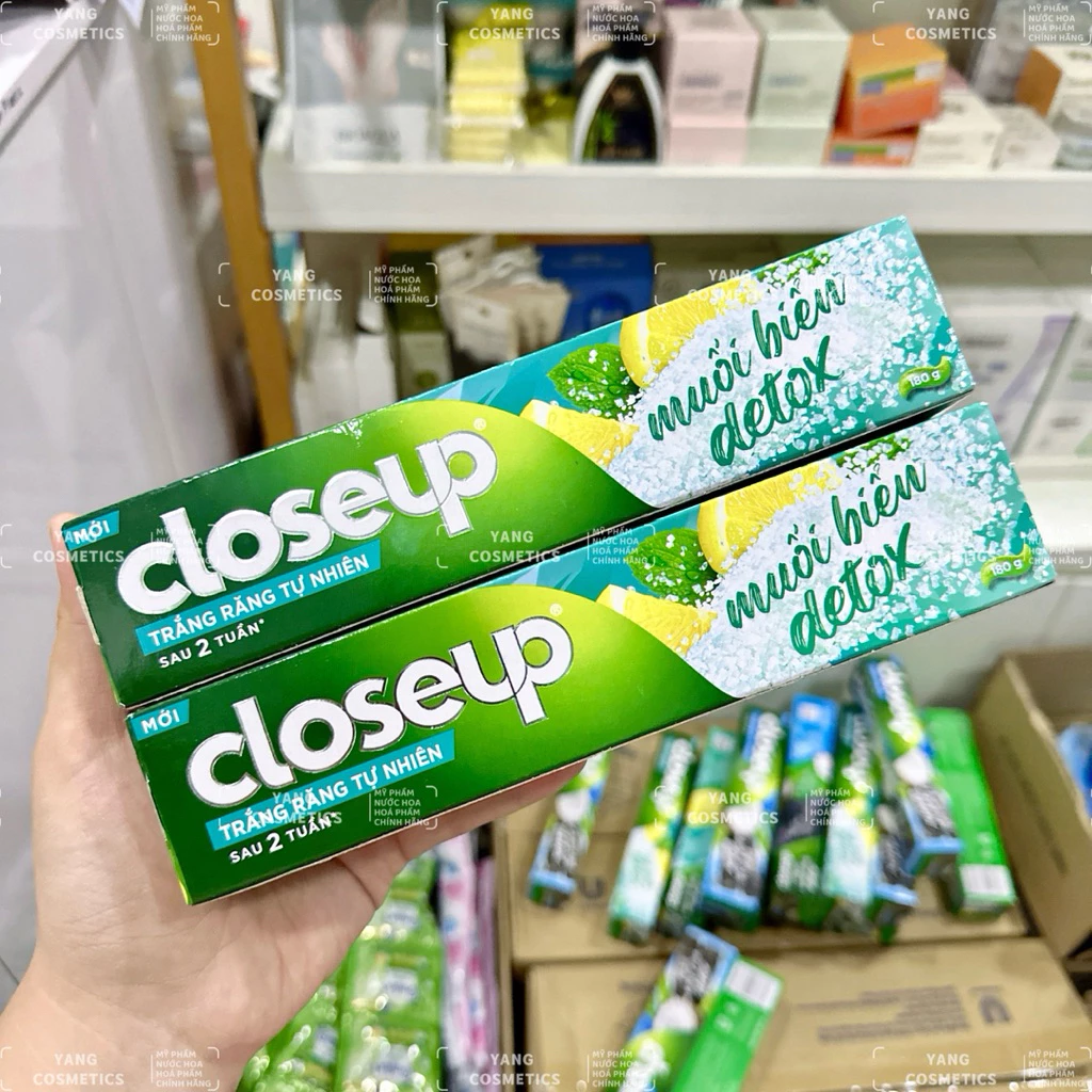 Kem Đánh Răng Closeup 180G Muối Biển Detox Chanh - Detox Than Hoạt Tính Dừa Close Up HÀNG CÔNG TY