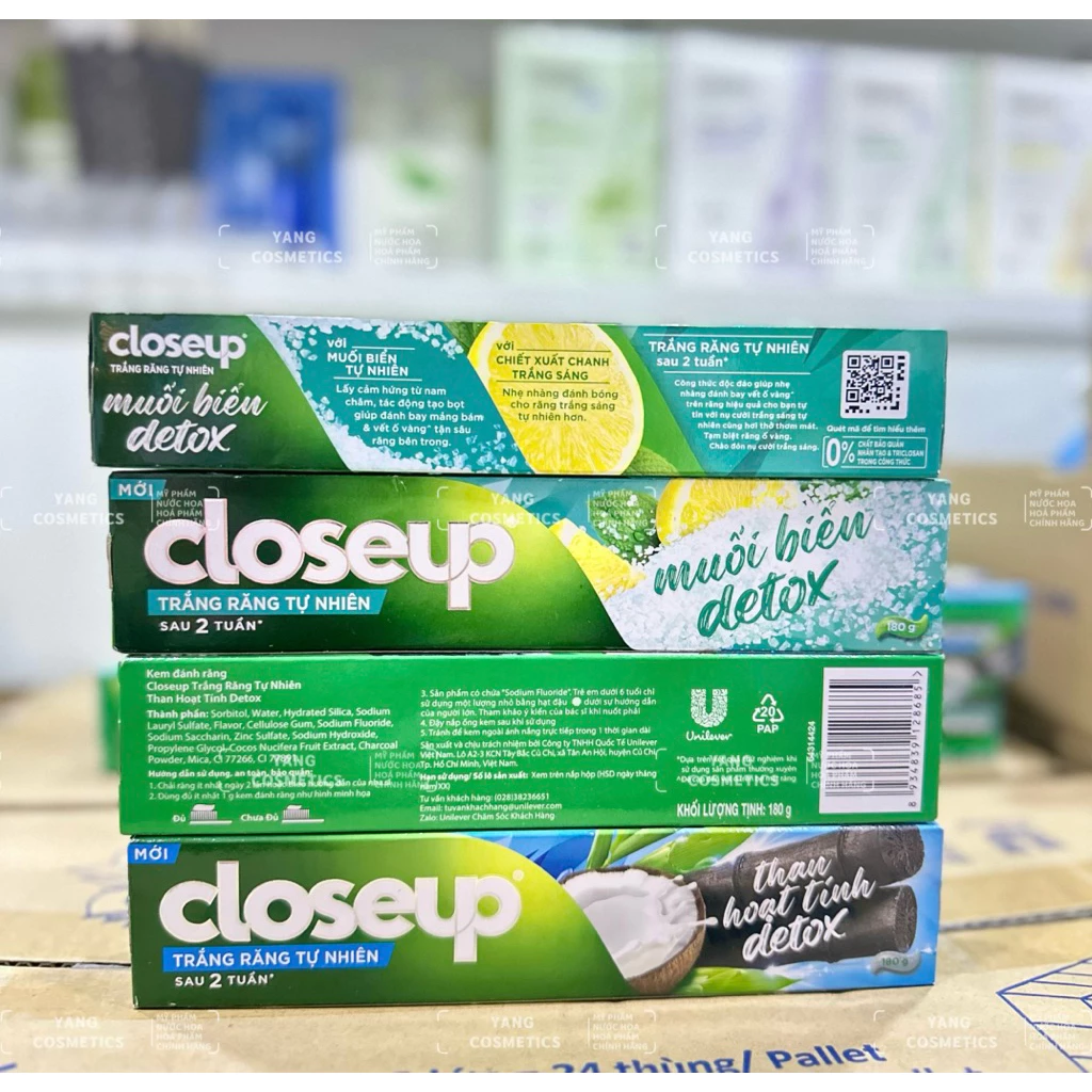 Kem Đánh Răng Closeup 180G Muối Biển Detox Chanh - Detox Than Hoạt Tính Dừa Close Up HÀNG CÔNG TY - 3