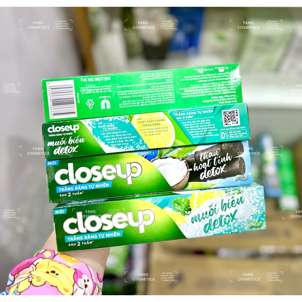Kem Đánh Răng Closeup 180G Muối Biển Detox Chanh - Detox Than Hoạt Tính Dừa Close Up HÀNG CÔNG TY - 4