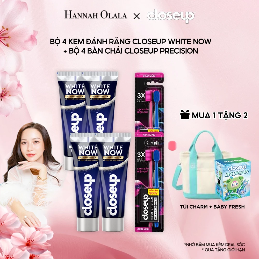 Bộ 4 kem Đánh răng Closeup White Now + Bộ 4 bàn chải Closeup Precision - 2