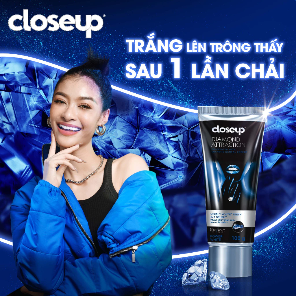 Combo 3 Kem Đánh Răng Closeup Diamond Attraction Trắng Răng 100g Diamond Attraction Hasaki - 2