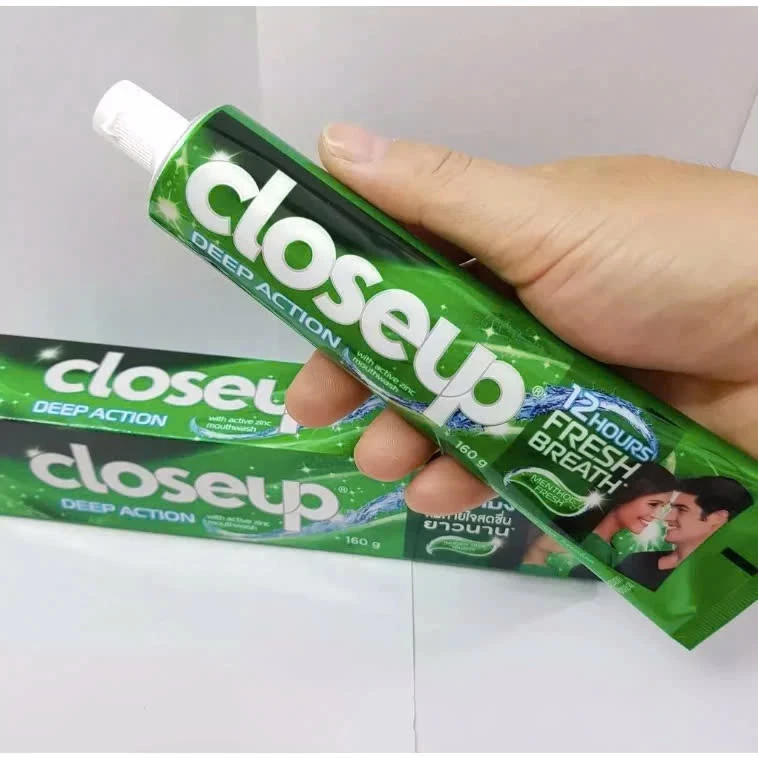 [ GIẢM GIÁ SÂU ] 5 TUÝP KEM ĐÁNH RĂNG CLOSEUP Thái Lan 160g LÀM TRẮNG RĂNG GIÚP HƠI THỞ THƠM MÁT TẶNG 1 VỈ 6 BAN CHẢI