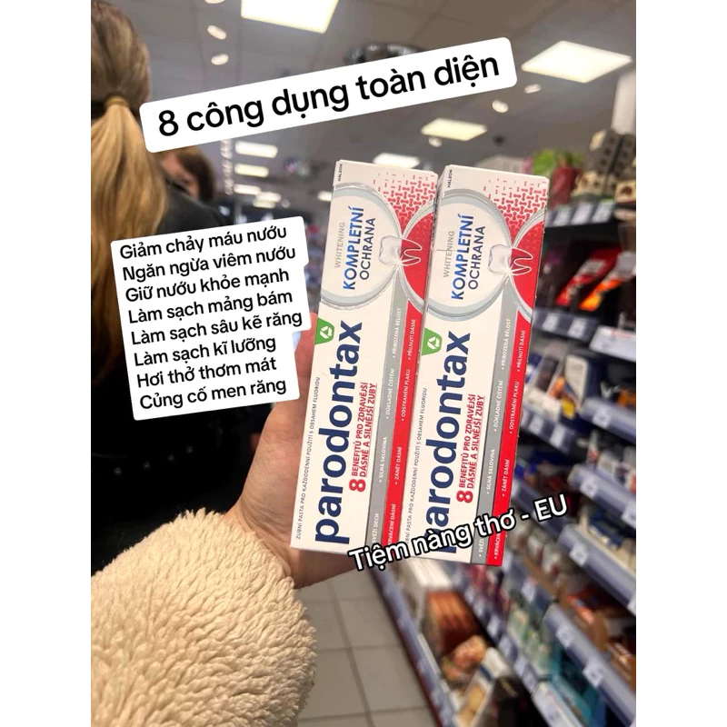 (nội địa Đức) Kem Đánh Răng Parodontax (bản hồng - classic , bản xanh - fluorid) - 2