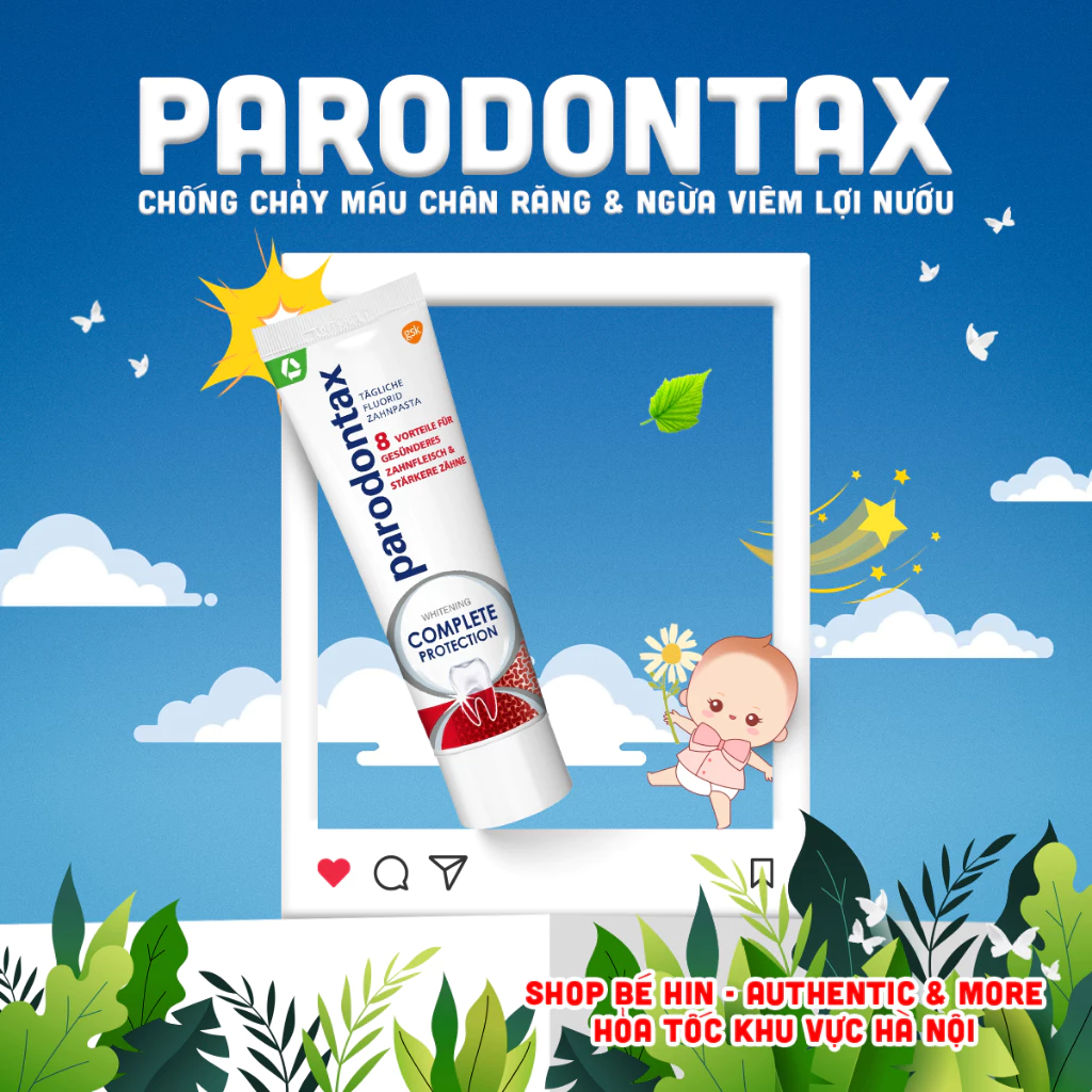 Kem đánh răng y tế Parodontax Đức chống chảy máu chân răng, sạch mảng bám và ngăn ngừa viêm lợi nướu