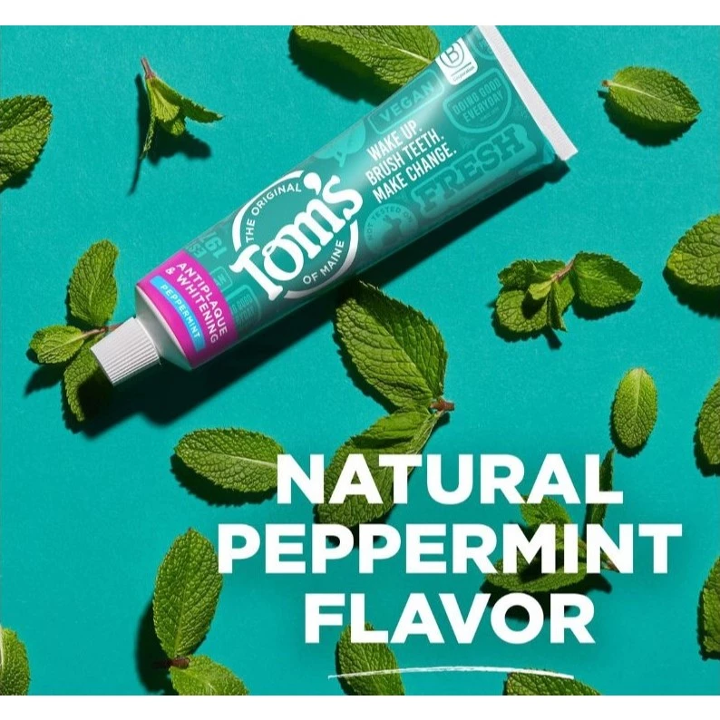 Kem đánh răng tự nhiên làm trắng răng, loại bỏ mảng bám Tom's of Maine Antiplaque & Whitening Natural Fluoride-free - 2