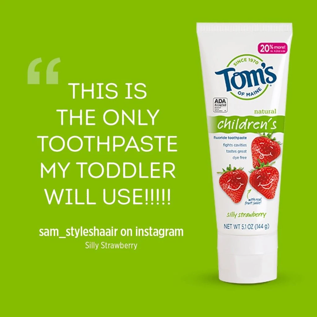 Kem Đánh Răng Trẻ Em 100% Tự Nhiên Của Mỹ Cho Bé TOM'S OF MAINE kid toothpaste Dâu Cam xoài Nho Dưa hấu Việt quất 144g - 4