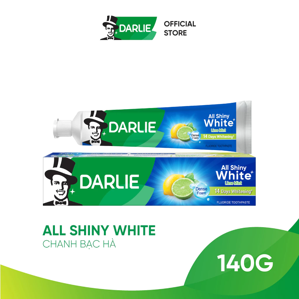 Kem Đánh Răng Darlie Trắng Sáng All Shiny White Chanh Bạc Hà 140g