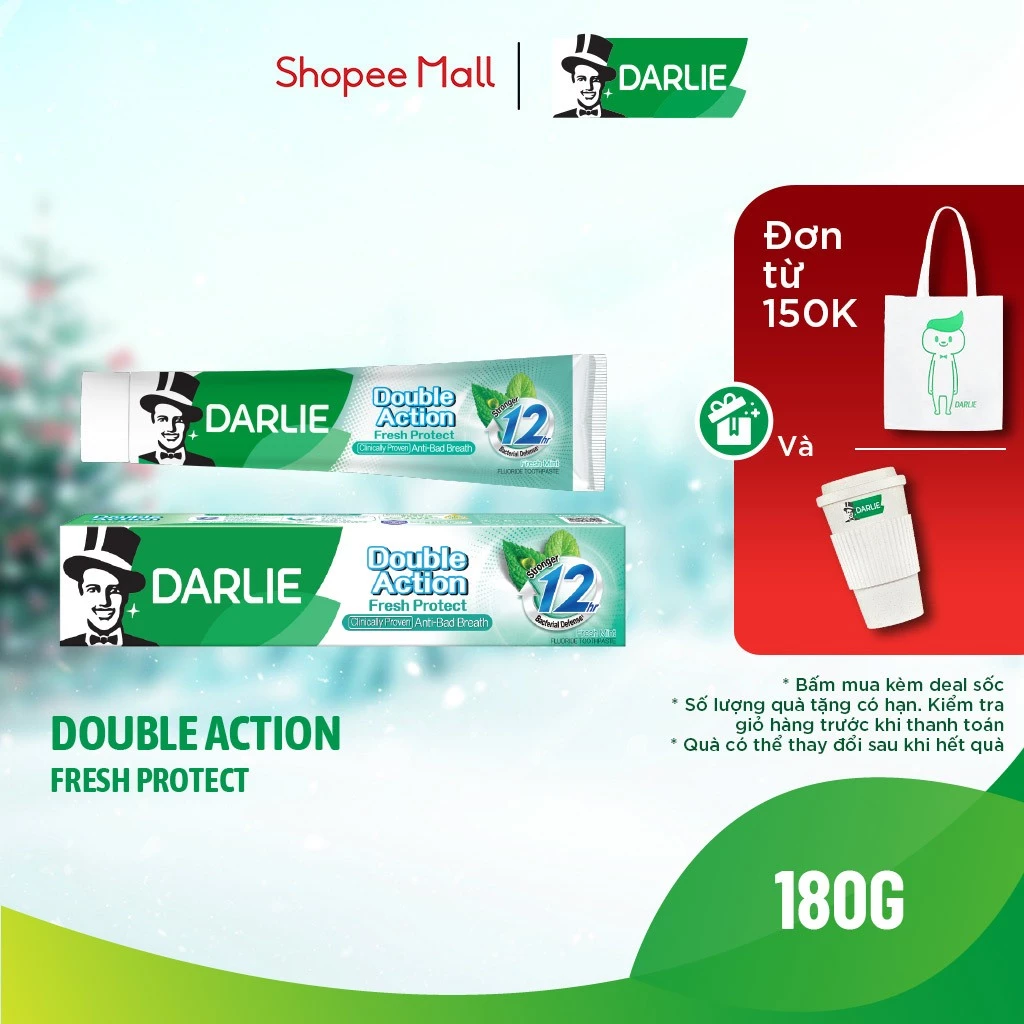 Kem đánh răng Darlie Bạc Hà Double Action Fresh Protect 180g