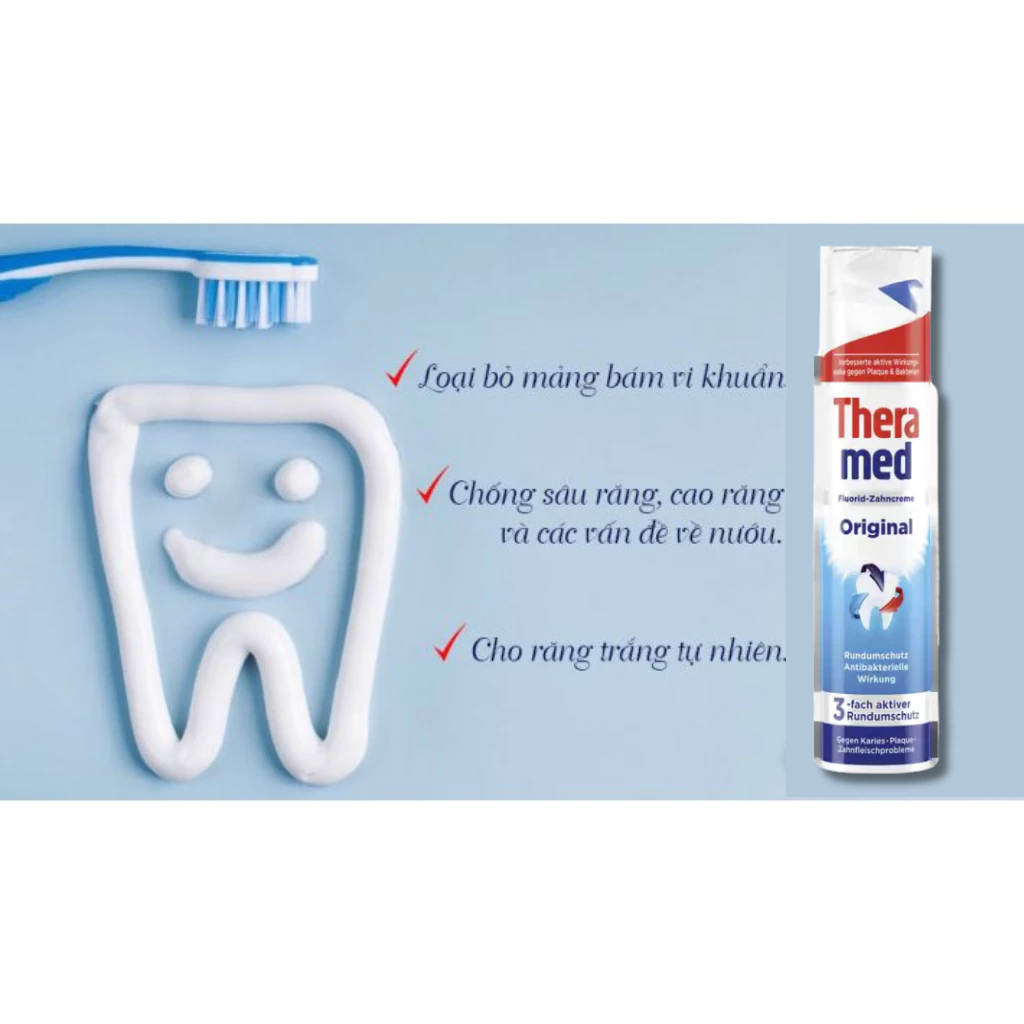 Kem đánh răng Theramed 2in1 Đức Dạng ống tròn - 2