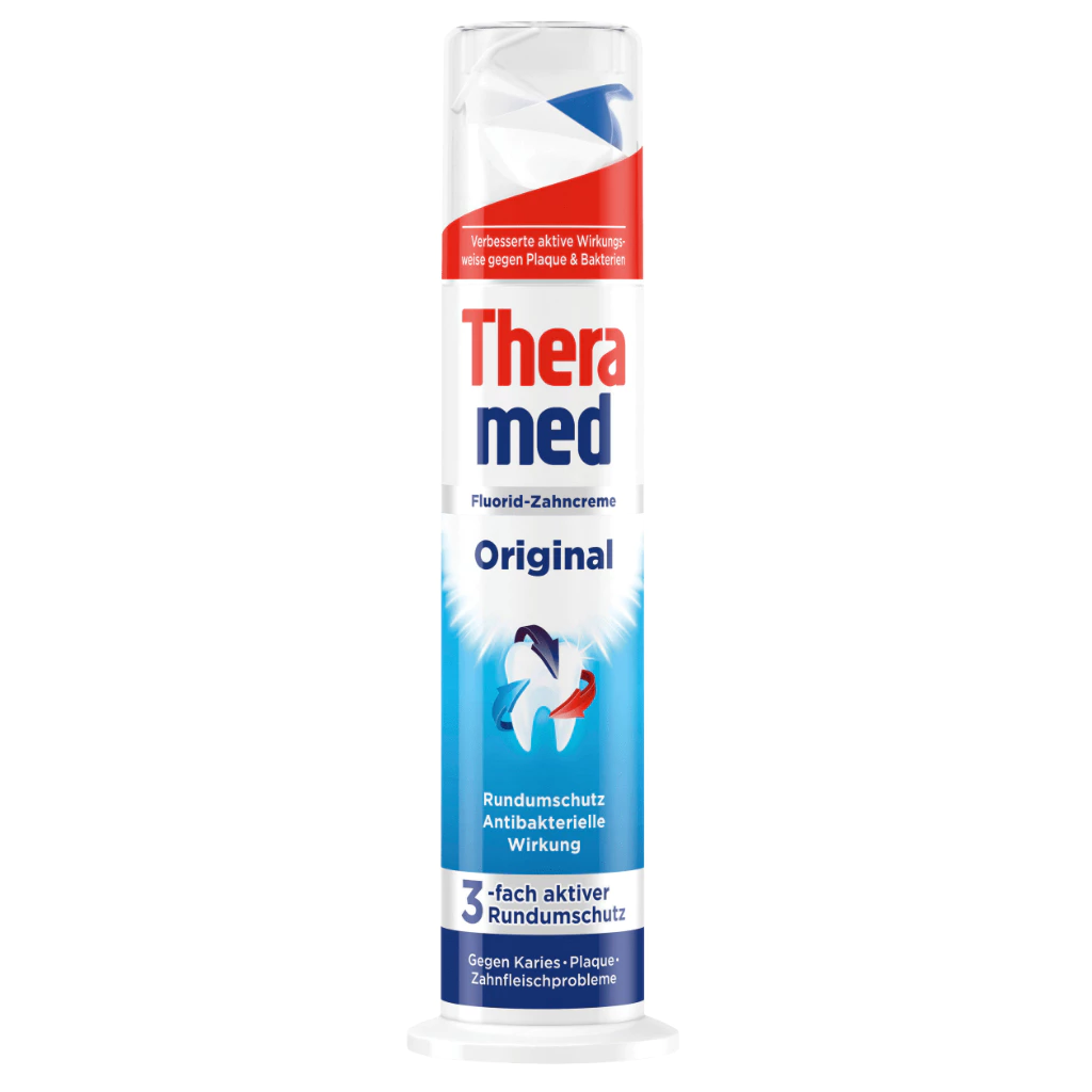 Kem đánh răng Theramed 2in1 Dạng ống dẹp và dạng ống tròn Đức (Hàng Đức có bill) - 4