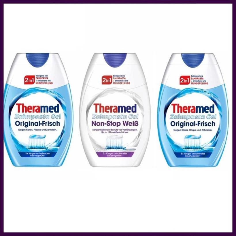 [Chính Hãng] Kem đánh răng Theramed 2in1 Đức Dạng ống dẹp - 3
