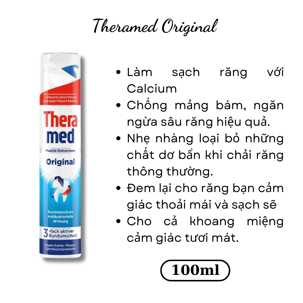 Kem đánh răng Theramed 2in1 trắng răng, thơm miệng, nội địa Đức - 2