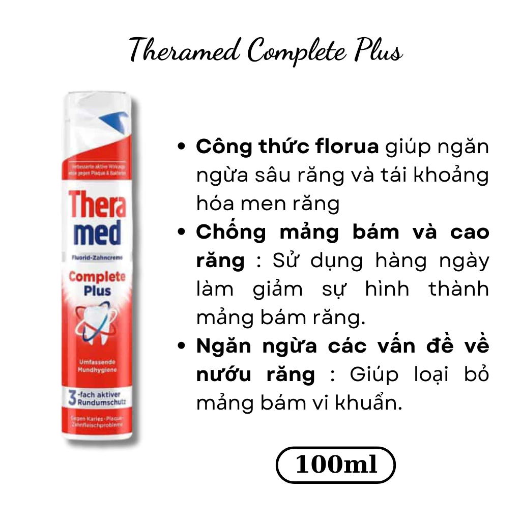 Kem đánh răng Theramed 2in1 trắng răng, thơm miệng, nội địa Đức - 3