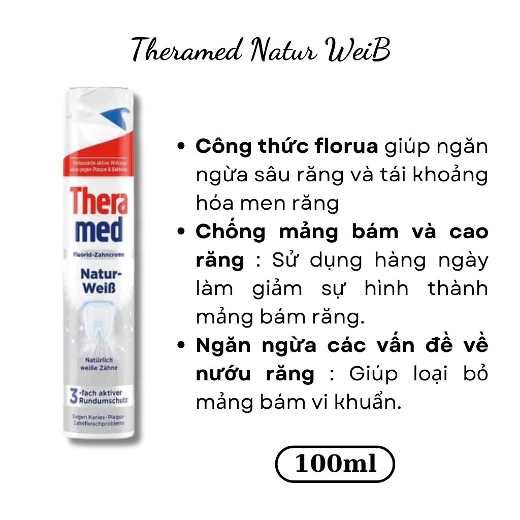 Kem đánh răng Theramed 2in1 trắng răng, thơm miệng, nội địa Đức - 4