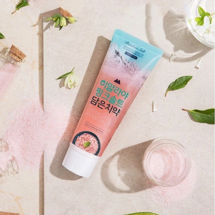 Kem đánh răng bạc hà mát lạnh chứa muối hồng Himalaya và muối tre Bamboo Salt Himalaya PinkSalt Ice Calming Mint 100g - 4