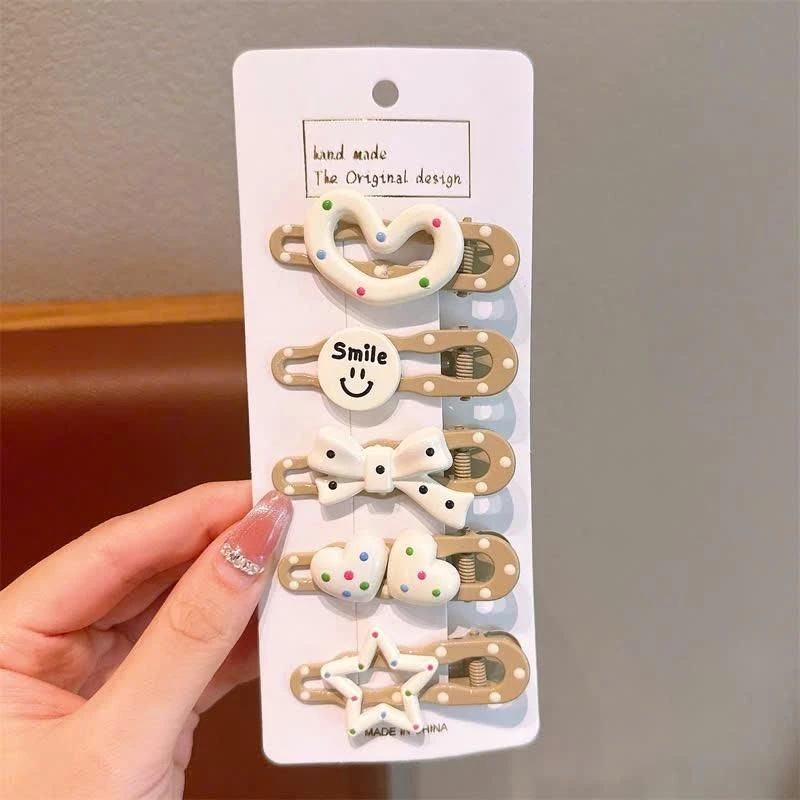 Set 5 Kẹp Tóc Mái Phong Cách Ngọt Ngào Cá Tính - 3