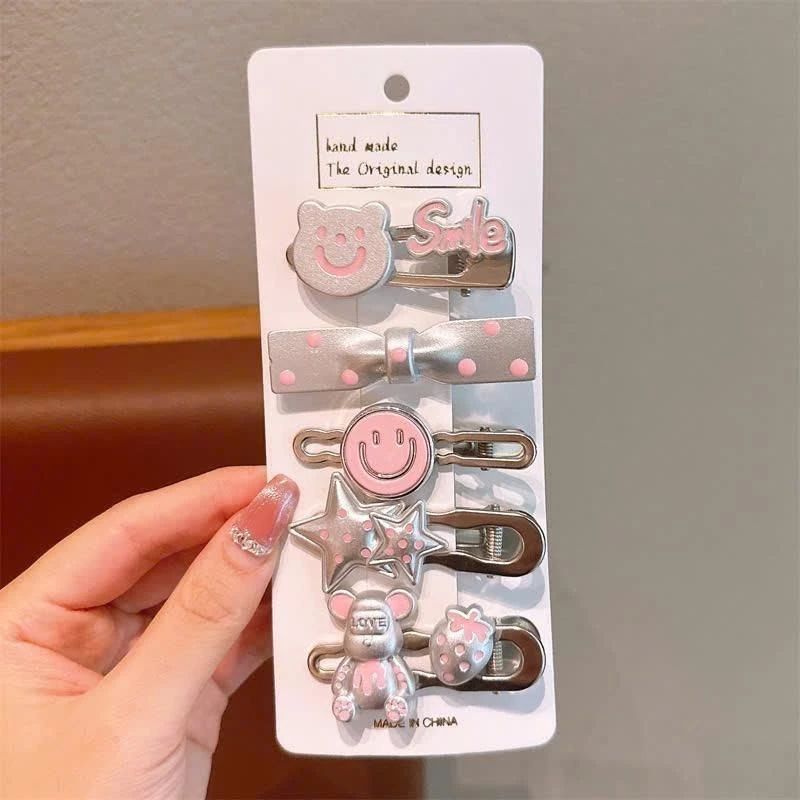 Set 5 Kẹp Tóc Mái Phong Cách Ngọt Ngào Cá Tính - 4