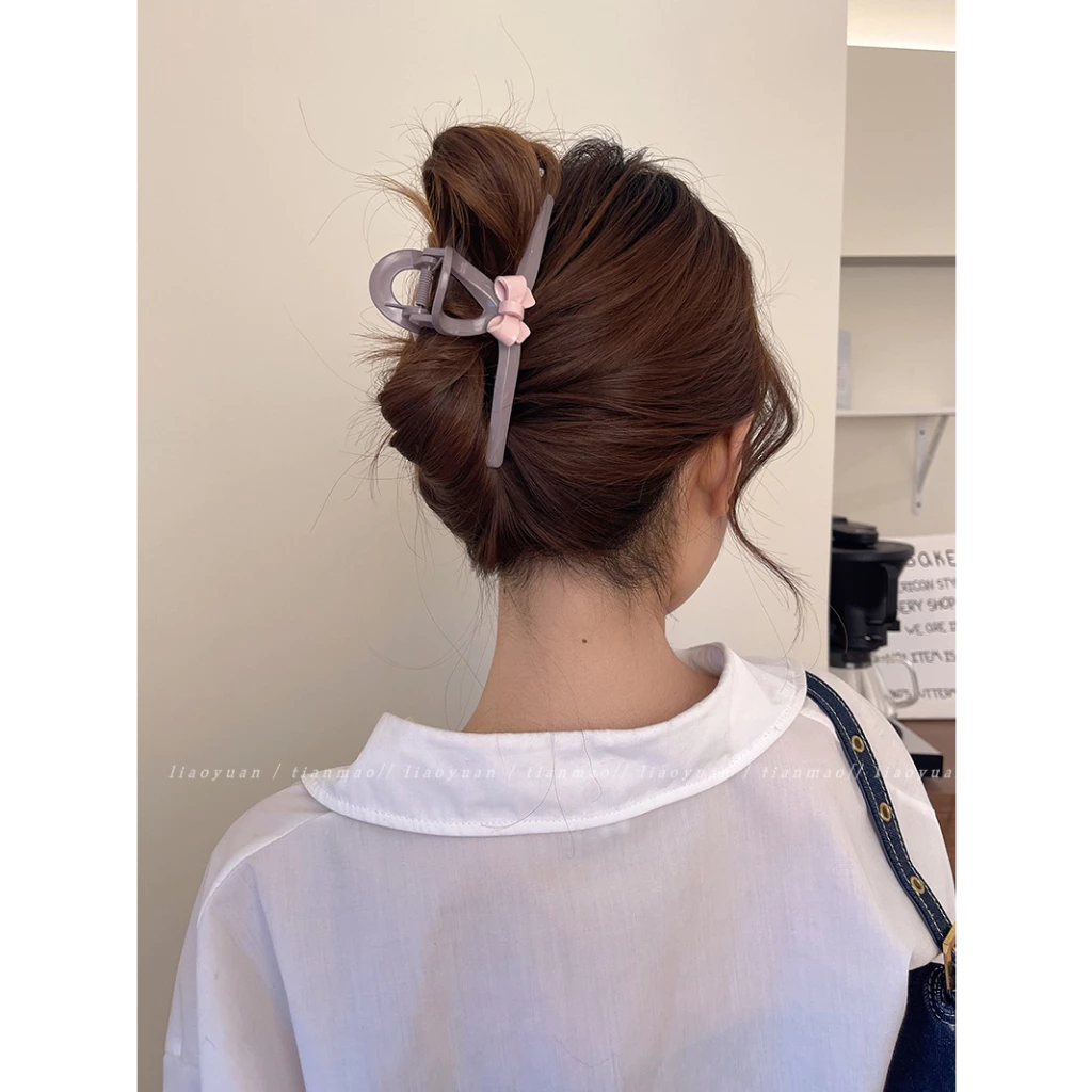 Kẹp Tóc Cỡ Lớn 13cm Gắn Nơ Dễ Thương Phong Cách Hàn Quốc Dành Cho Nữ - 2