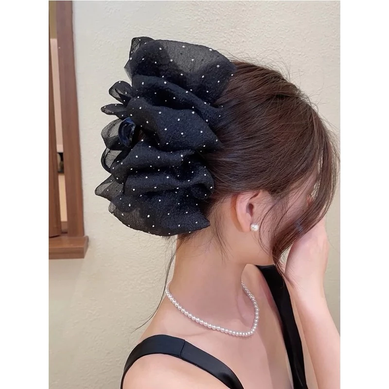 Kẹp Tóc Voan Nhiều Lớp Cỡ Lớn Tạo Hiệu Ứng Dày Tóc K22 Kiểu Retro Cổ Điển - 4