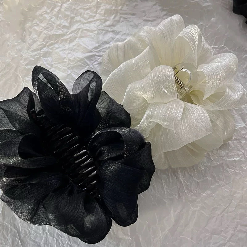 Kẹp Tóc Voan Nhiều Lớp Cỡ Lớn Tạo Hiệu Ứng Dày Tóc K22 Kiểu Retro Cổ Điển - 5