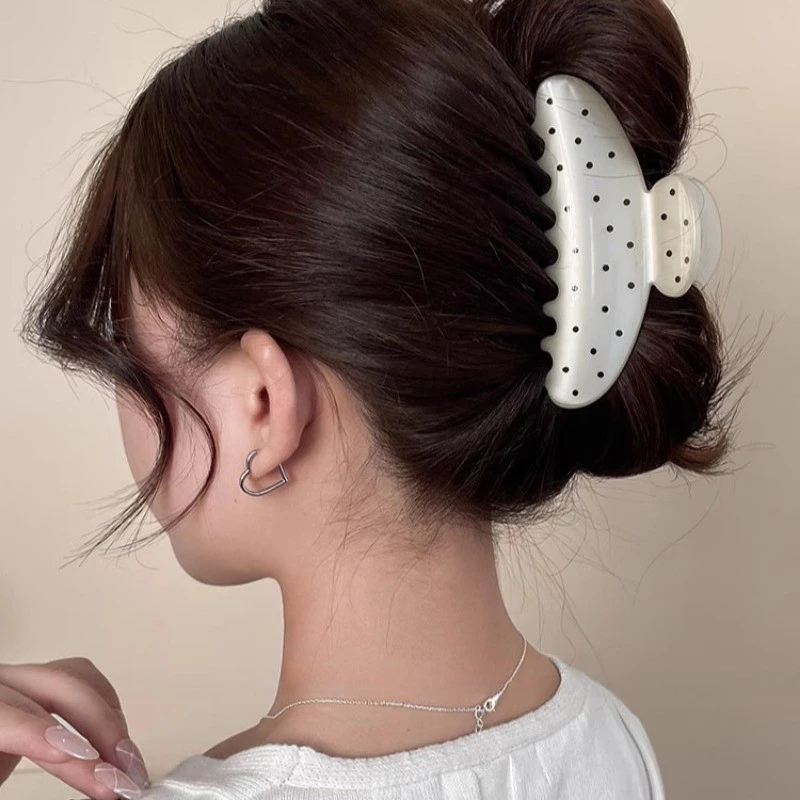 Kẹp tóc may mắn Chines Kẹp tóc hình vỏ Kẹp Barrettes Phụ kiện - 3