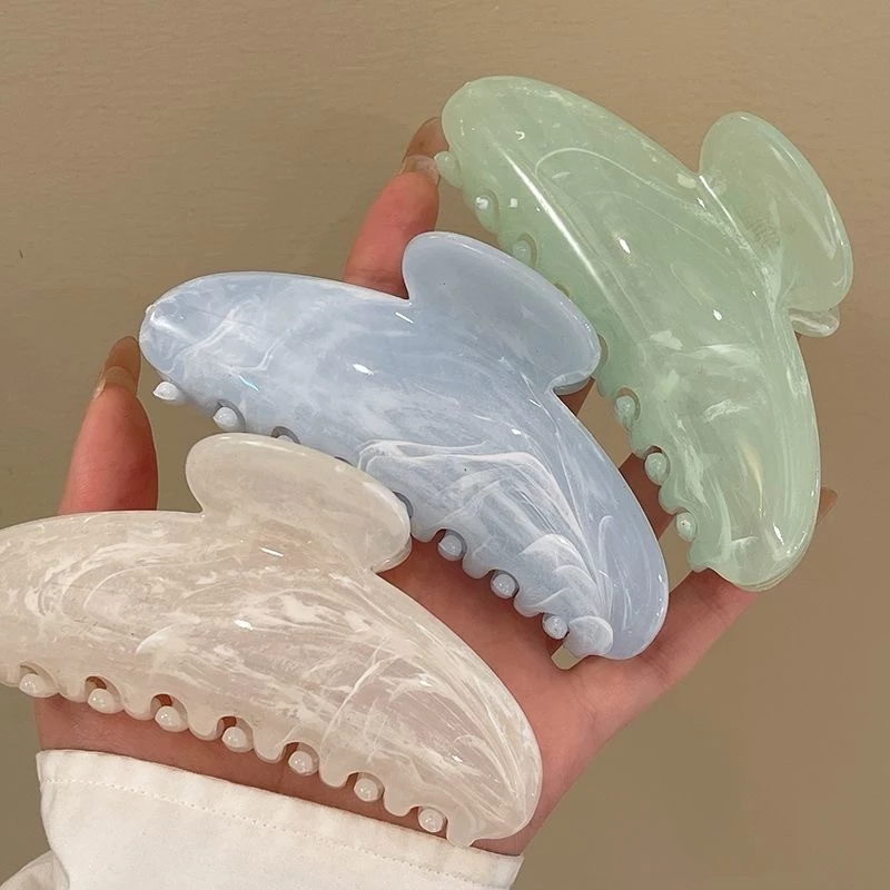 Kẹp tóc may mắn Chines Kẹp tóc hình vỏ Kẹp Barrettes Phụ kiện - 4