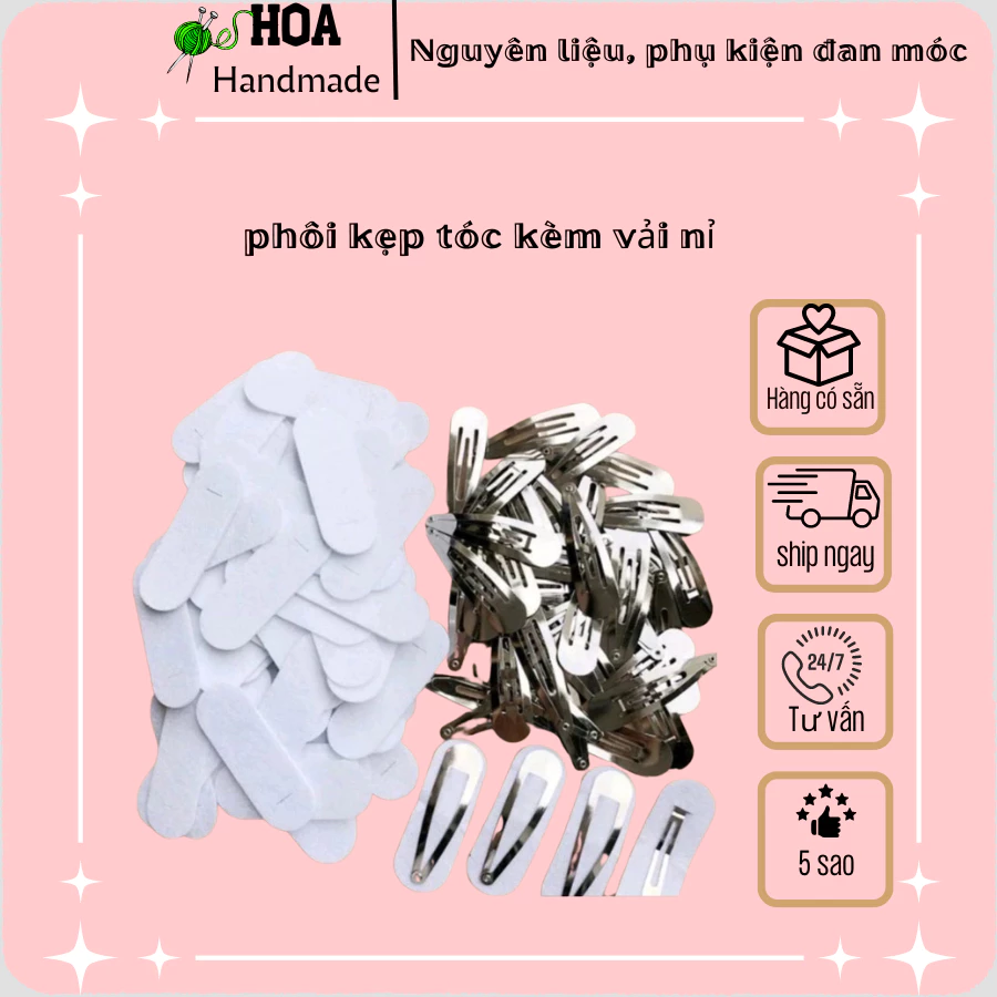 phôi kẹp tóc kèm vải nỉ(mua 50c tặng 10c)