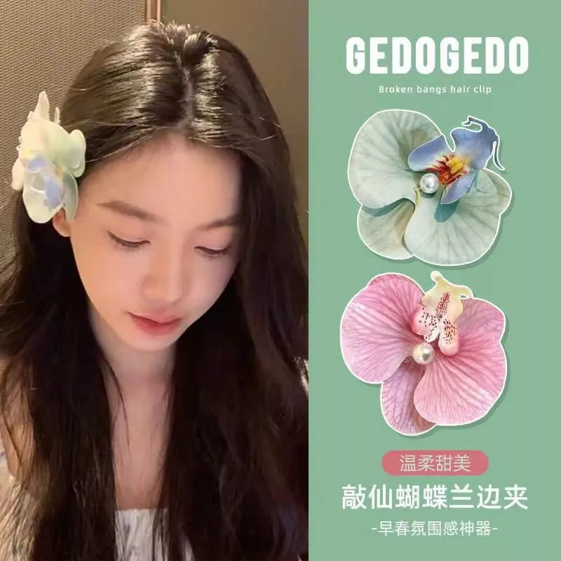 Kẹp tóc hoa lan lassy kẹp lan hồ điệp cao cấp dễ thương cho nàng - 2