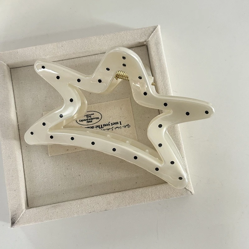 Kẹp Tóc Ngôi Sao Mèo Kitty Tráng Bóng Trơn Chấm Bi Phong Cách Hàn Quốc Dành Cho Nữ-ALIA - 2