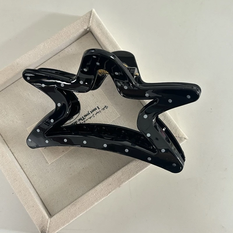 Kẹp Tóc Ngôi Sao Mèo Kitty Tráng Bóng Trơn Chấm Bi Phong Cách Hàn Quốc Dành Cho Nữ-ALIA - 3