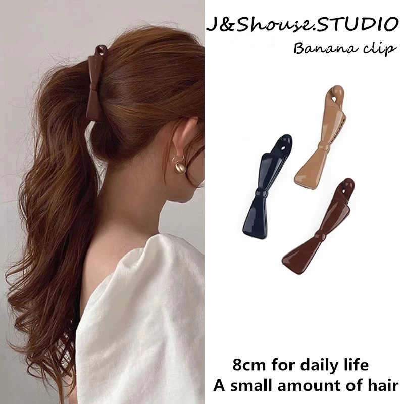 Kf820 Hàn Quốc đơn giản kích thước nhỏ màu sắc tươi sáng hình nơ chuối kẹp đuôi ngựa kẹp phụ kiện phụ nữ