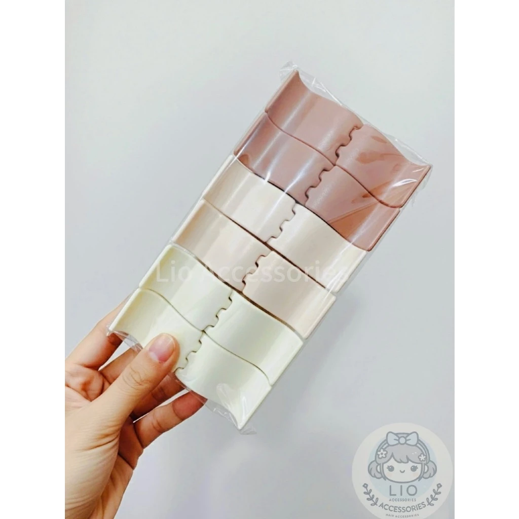 Set 12 Kẹp Tóc Càng Cua 3 răng 5 Răng Nhựa Dẻo Nhiều Màu Sắc Dễ Thương - 3