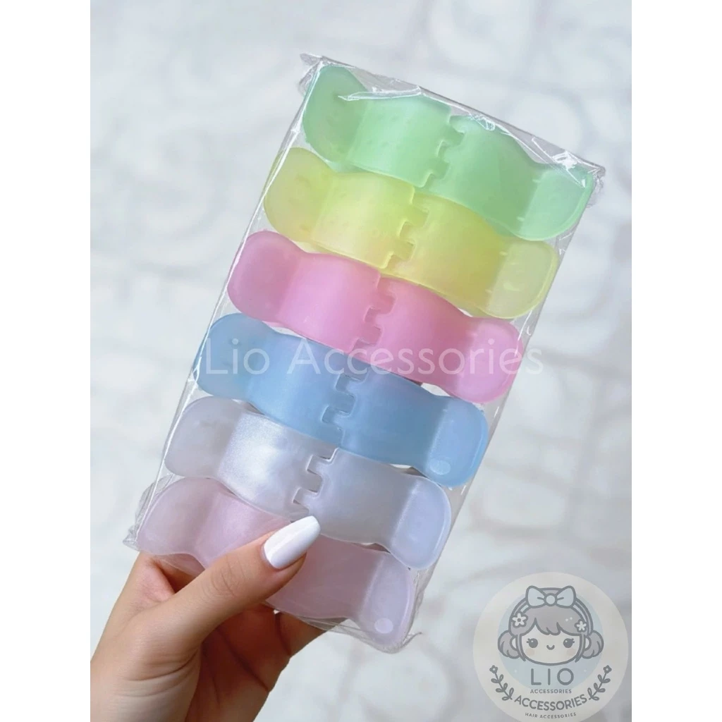 Set 12 Kẹp Tóc Càng Cua 3 răng 5 Răng Nhựa Dẻo Nhiều Màu Sắc Dễ Thương - 4