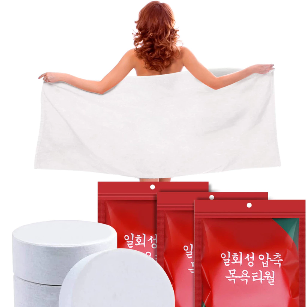 Khăn Tắm Nén Du Lịch Kích Thước 140 x 70cm, Khăn Tắm Dùng 1 Lần Tiện Lợi, Khăn Tắm Nén Khách Sạn, Khăn Tắm Nén Đỏ - 5