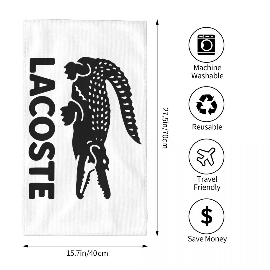 Lacoste (1) Khăn thấm Khăn vuông Khăn mặt Khăn đầu Khăn tắm Khăn chạy bộ Thể dục Yoga Khăn thể thao ngoài trời 70x40cm