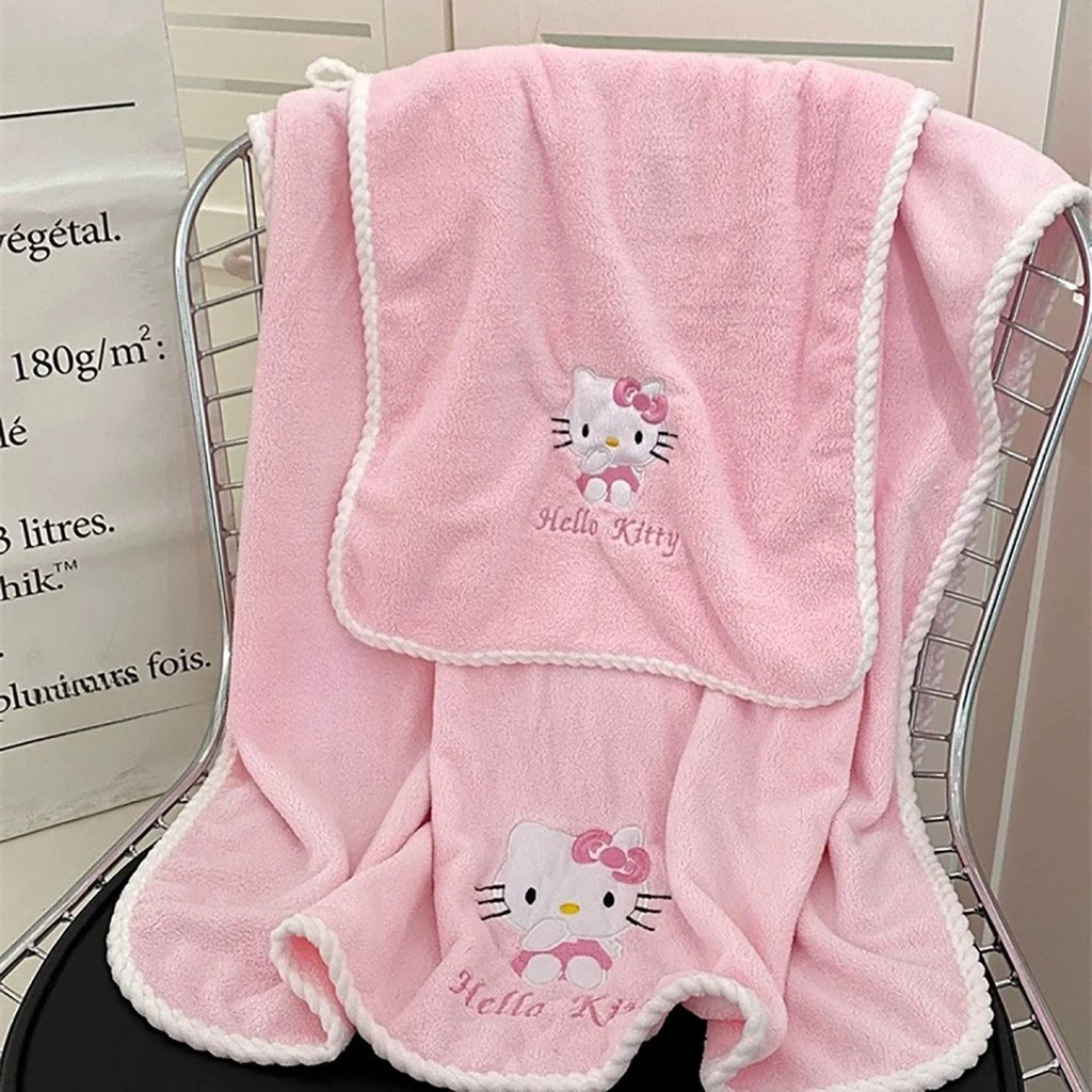 Hello kitty Khăn Tắm Mũ Tắm sanrio Khăn Tắm Dễ Thương Khăn Tắm Màu Hồng Khăn Tắm Bé Gái Khăn Tắm - 3