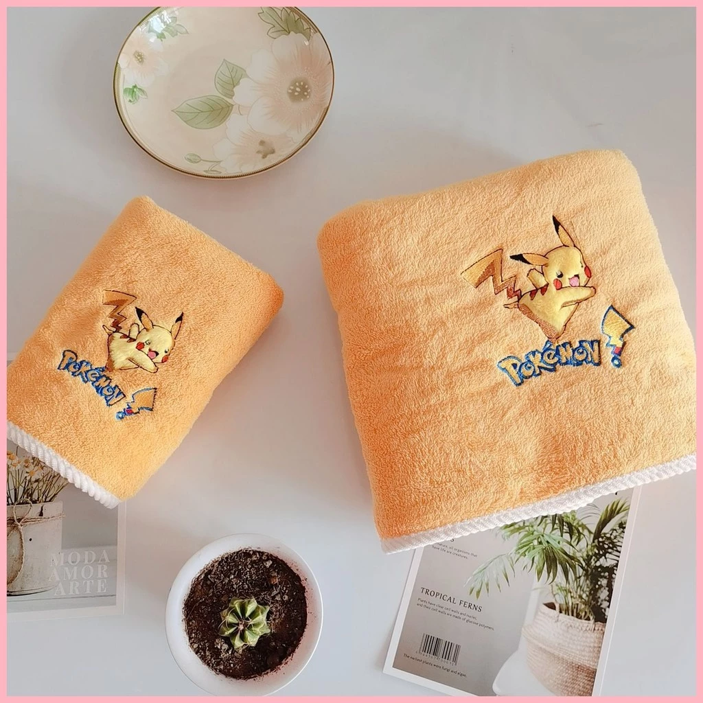 [GUYN] Khăn Tắm Pikachu Purin Gengar Phong Cách Mới Pikachu Lông Cừu San Hô Hộ Gia Đình Khăn Mặt Người Lớn Khăn Tắm Lớn Trẻ Em Khăn Tắm Khăn Tắm Khăn Tắm