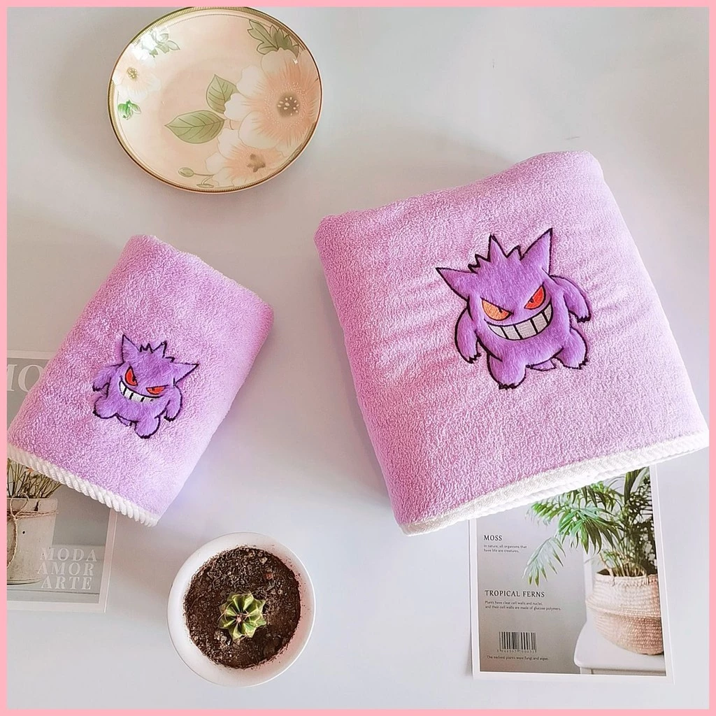 [GUYN] Khăn Tắm Pikachu Purin Gengar Phong Cách Mới Pikachu Lông Cừu San Hô Hộ Gia Đình Khăn Mặt Người Lớn Khăn Tắm Lớn Trẻ Em Khăn Tắm Khăn Tắm Khăn Tắm - 2