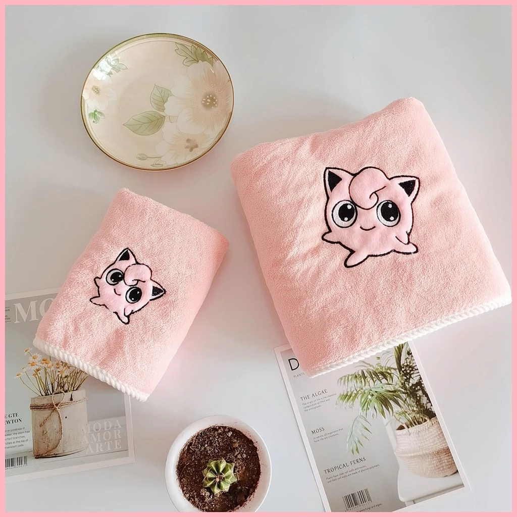 [GUYN] Khăn Tắm Pikachu Purin Gengar Phong Cách Mới Pikachu Lông Cừu San Hô Hộ Gia Đình Khăn Mặt Người Lớn Khăn Tắm Lớn Trẻ Em Khăn Tắm Khăn Tắm Khăn Tắm - 3