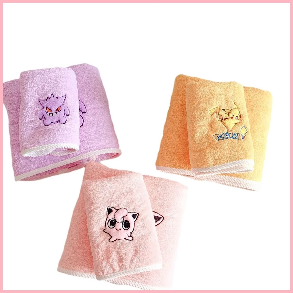 [GUYN] Khăn Tắm Pikachu Purin Gengar Phong Cách Mới Pikachu Lông Cừu San Hô Hộ Gia Đình Khăn Mặt Người Lớn Khăn Tắm Lớn Trẻ Em Khăn Tắm Khăn Tắm Khăn Tắm - 4