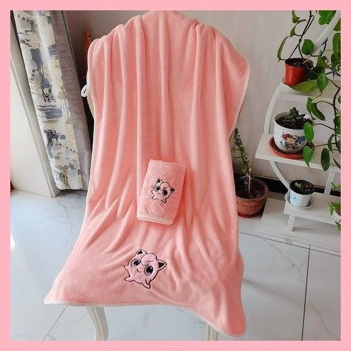 [GUYN] Khăn Tắm Pikachu Purin Gengar Phong Cách Mới Pikachu Lông Cừu San Hô Hộ Gia Đình Khăn Mặt Người Lớn Khăn Tắm Lớn Trẻ Em Khăn Tắm Khăn Tắm Khăn Tắm - 6